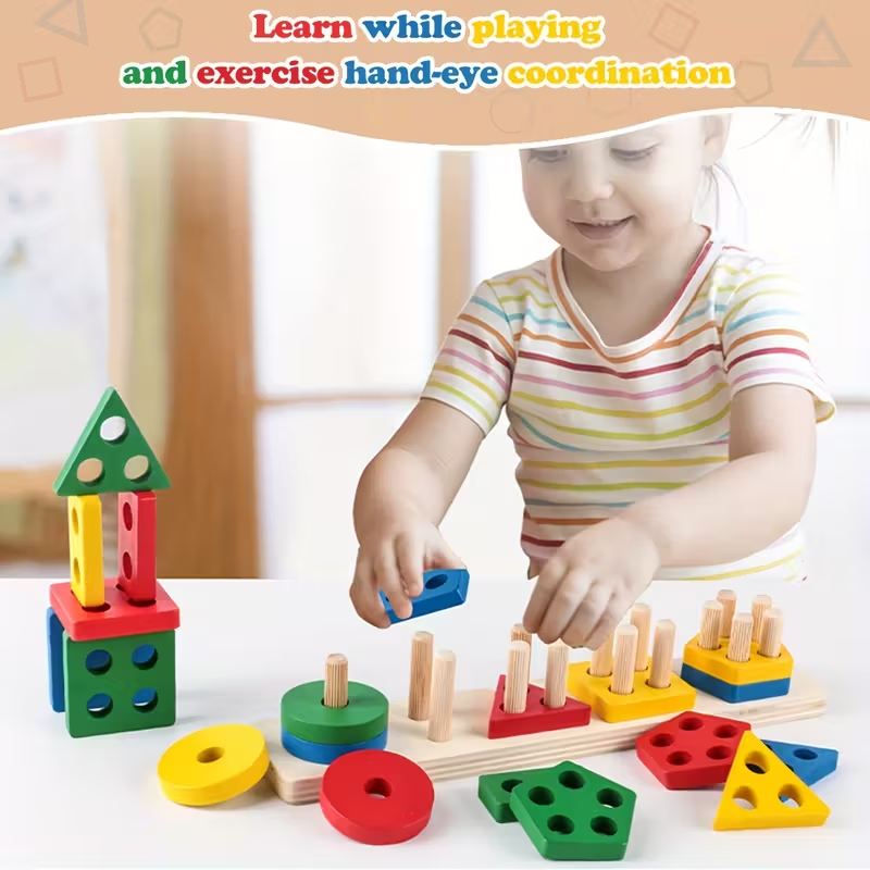 Drewniane gry Montessori zabaw – Woodworking Kids Toys recenzja i cena