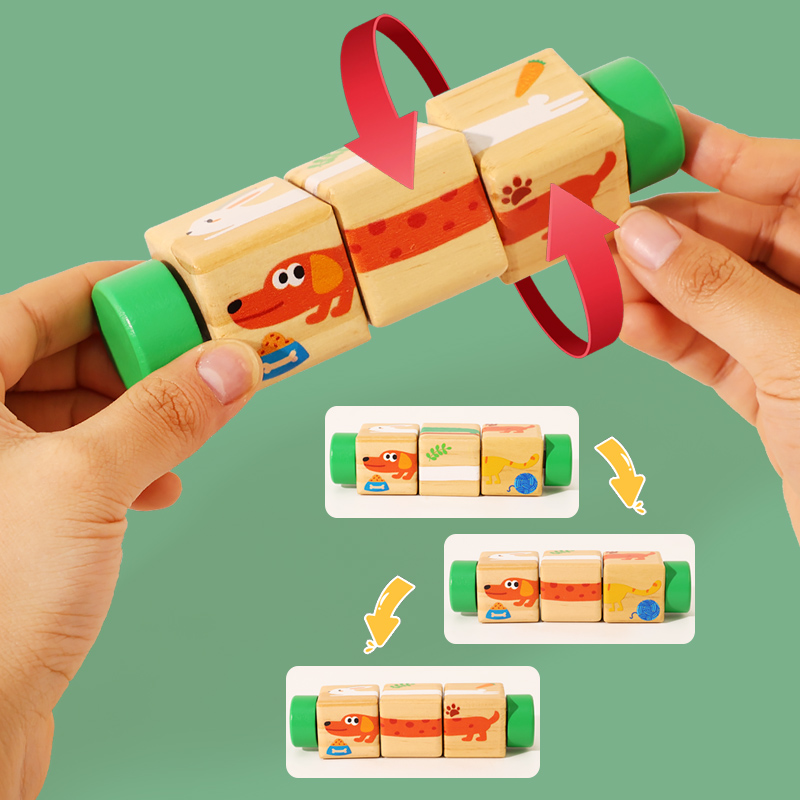 1 szt. Drewniana obrotowa ukła – Woodworking Kids Toys recenzja i cena